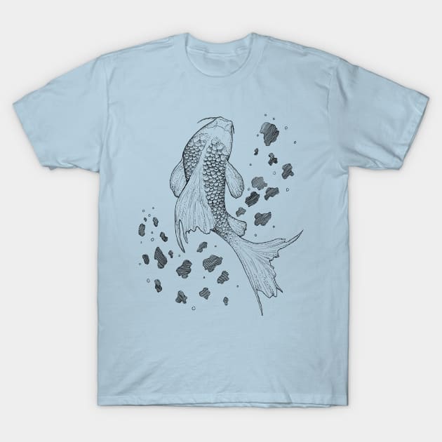 Splash - Koi fish, animals, sea life T-Shirt by Inspirational Koi Fish